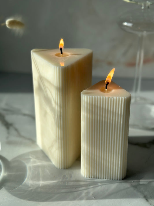 Sculptural soy wax candles